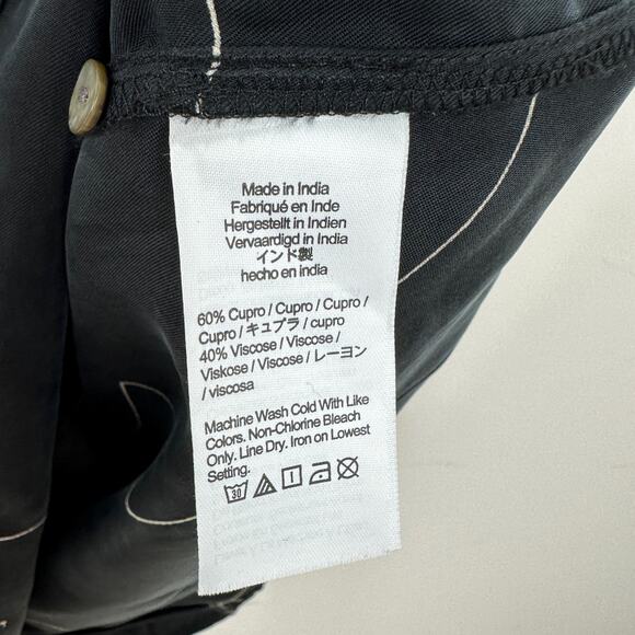 Madewell Shift Mini Dress Long Sleeve True Black Cupro Minimalist Light XXS NWT - Picture 10 of 13